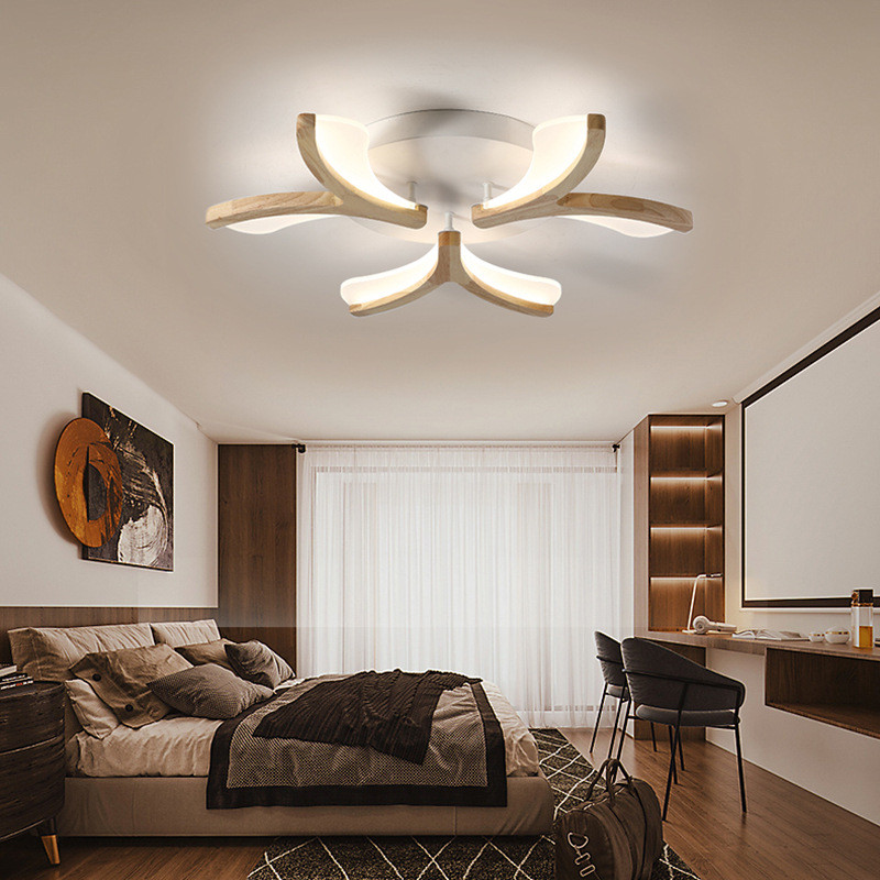 北欧原木亚克力吸顶灯LED客厅大灯现代简约卧室餐厅灯饰个性创意