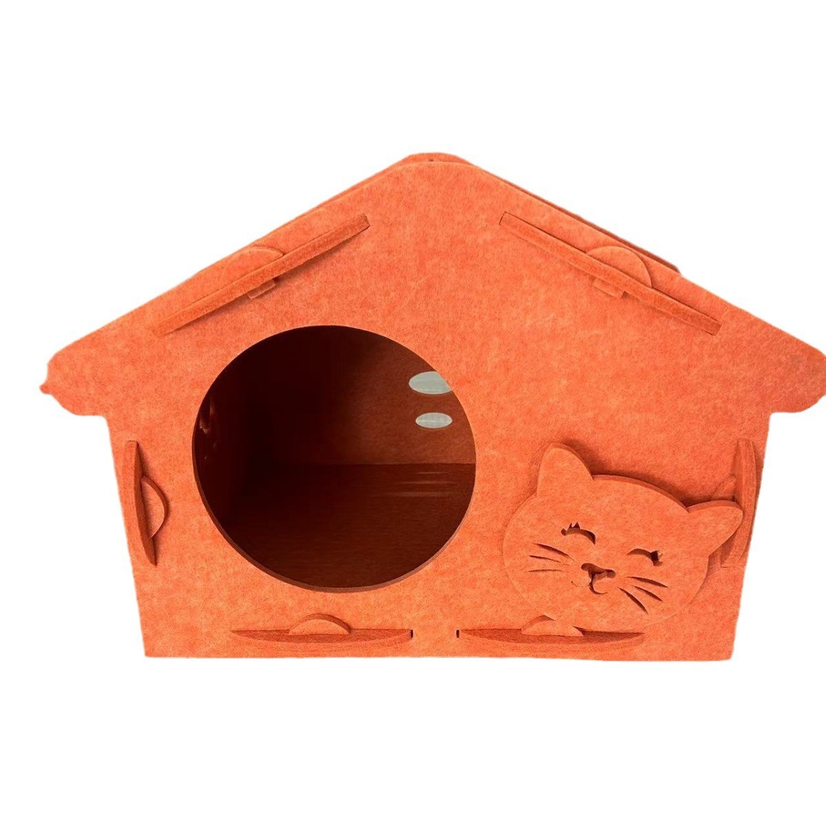 可拆卸猫窝宠物窝四季通用别墅小型半封闭式毛毡便携出行猫咪窝