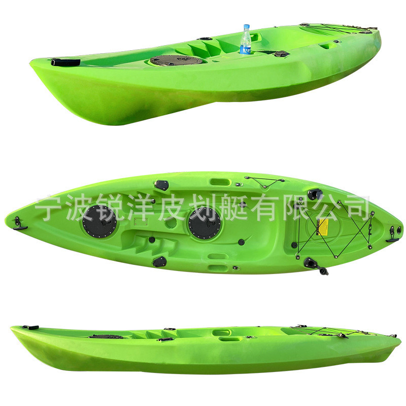 皮划艇八年钓鱼海洋舟厚硬艇独木舟塑料海洋舟海上老厂艇2米9