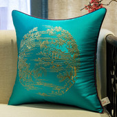 厂家批发刺绣沙发抱枕靠垫中国风客厅红木家具靠垫套抱枕绸缎定制