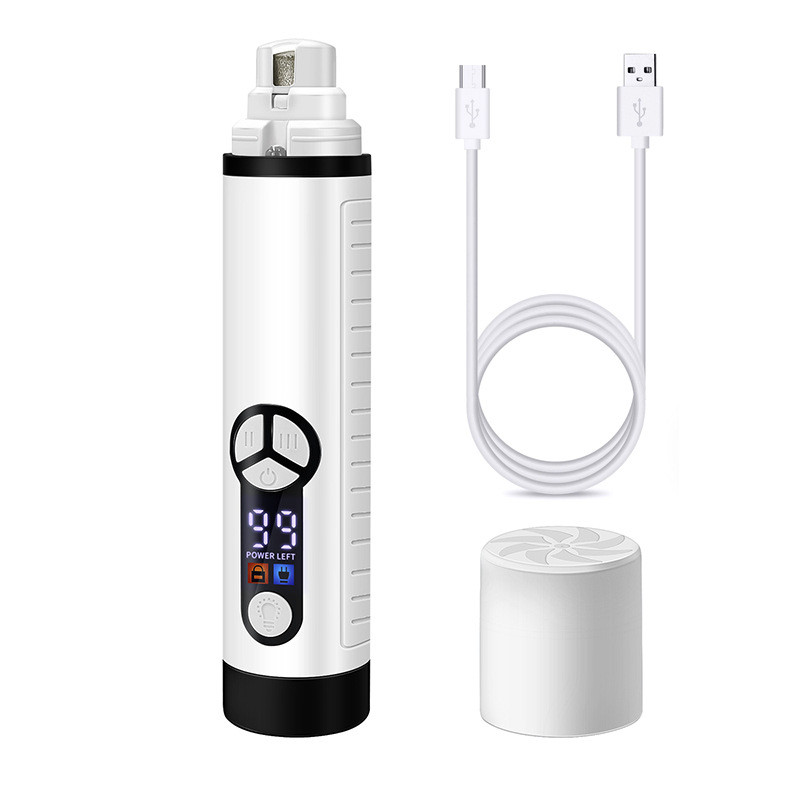 新款宠物指甲钳磨甲器3挡调速led灯电动修甲器狗指甲剪厂家热销