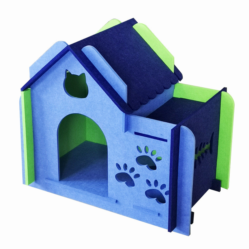 聚酯纤维猫窝四季通用毛毡宠物猫咪小屋可拆卸易安装