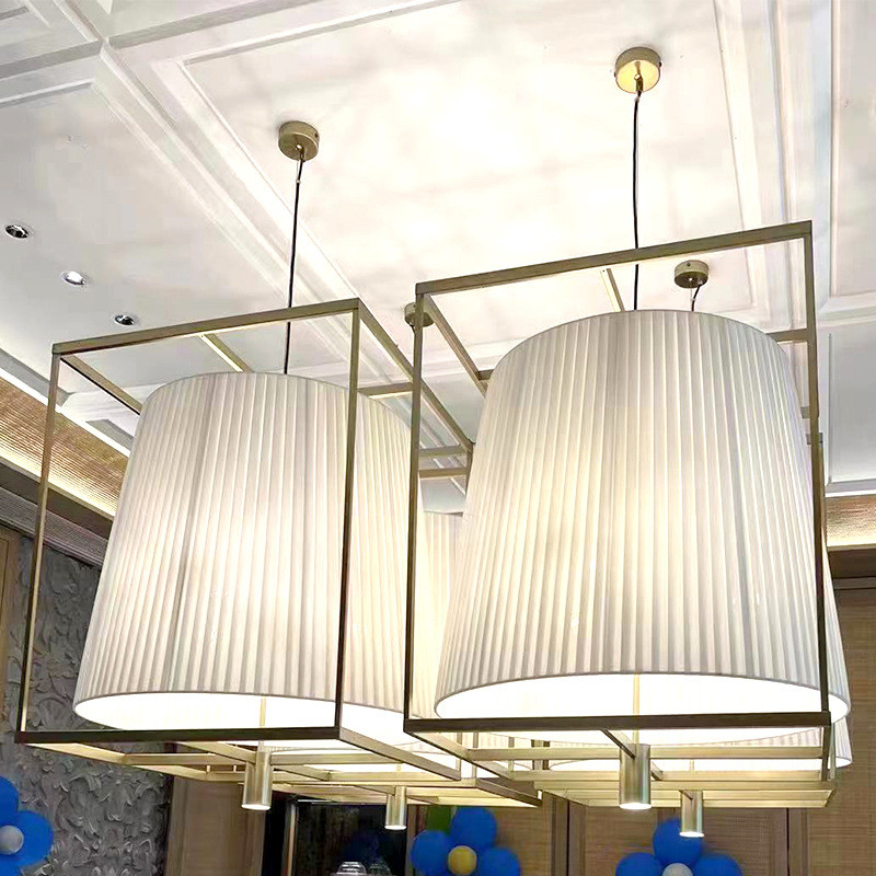 中山非标工程酒店家装餐厅工业风新中式布艺灯灯饰灯具吊灯灯