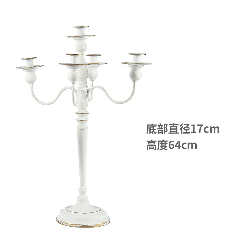 欧式复古烛台摆件晚餐创意装饰蜡烛杯烛光婚礼布置铁艺金属蜡烛台