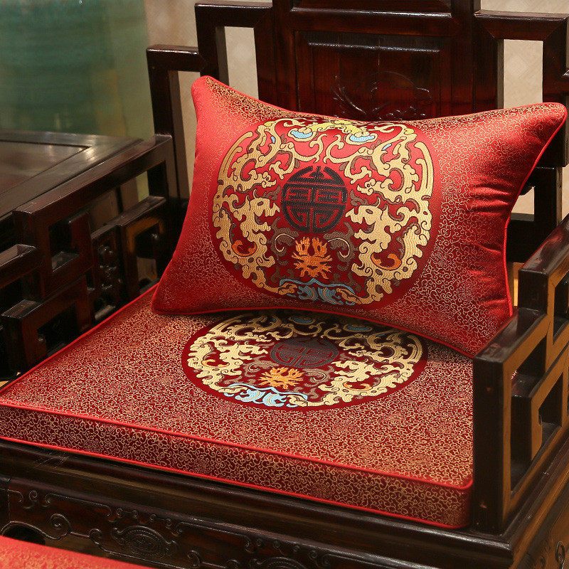 新中式红木沙发坐垫家具实木沙发垫海绵床垫子五件套罗汉防滑定做