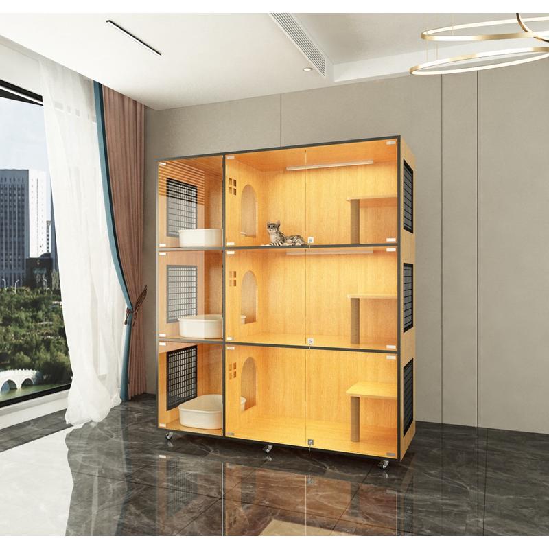 实木舍别墅柜子猫窝猫猫笼子猫房玻璃展示柜子育雏保暖保温柜箱笼