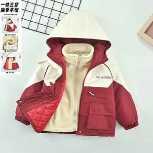 女童夹棉外套秋冬儿童深秋初冬加厚两件套冲锋衣大童2024新款 棉服