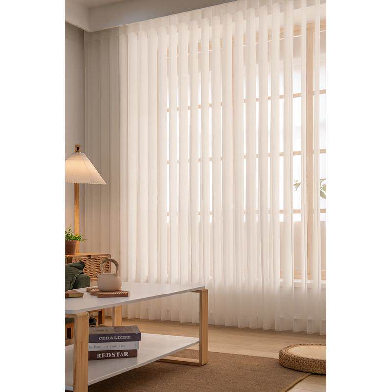 电动梦幻帘垂直竖语音客厅落地窗遮光白纱帘阳台隔断帘百叶窗帘控