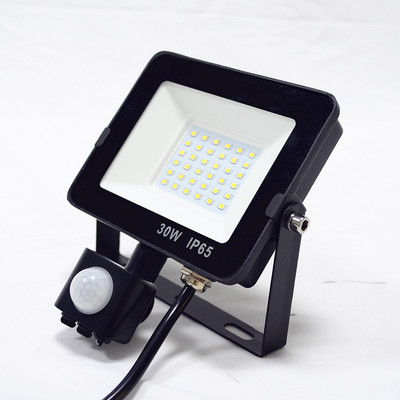 智能光控pir人体超薄感应灯30wled投光灯庭院灯工厂直销