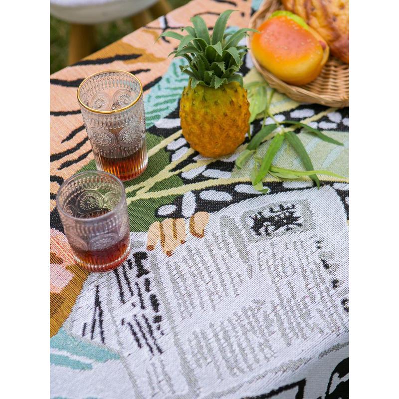 z655ins风户外野餐桌布露营防烫氛围庭院装饰台布长方形垫野餐毯