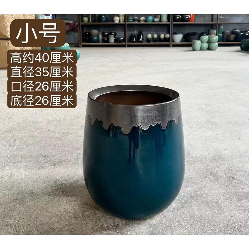 创意北欧花瓶景德镇现代落地简约轻奢家用客厅陶瓷大口径花盆组合