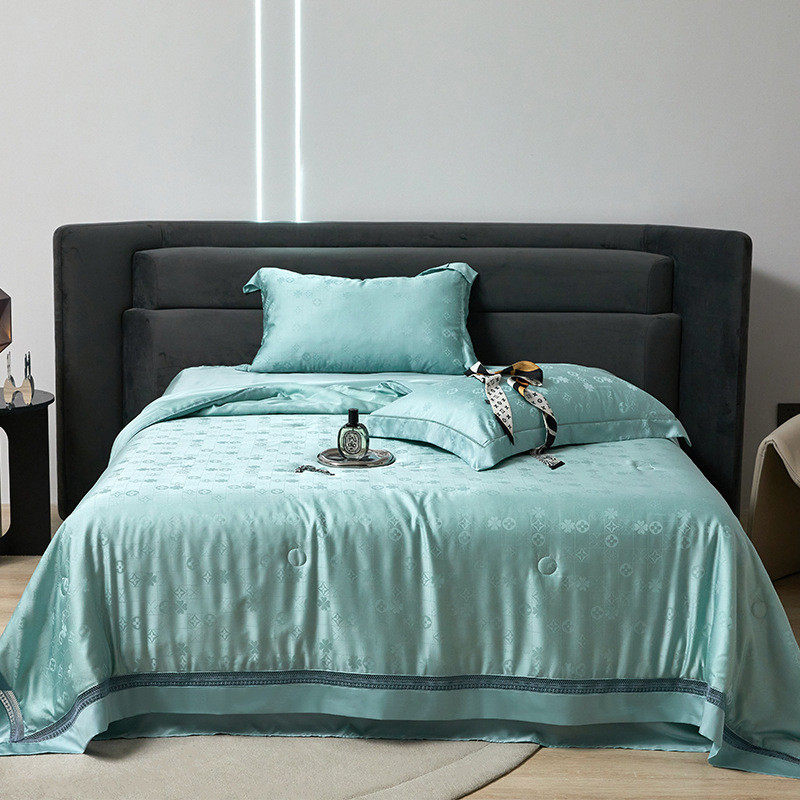 高端梵高高级感60s兰精天丝提花蚕丝夏被四件套空调被2米双人轻奢