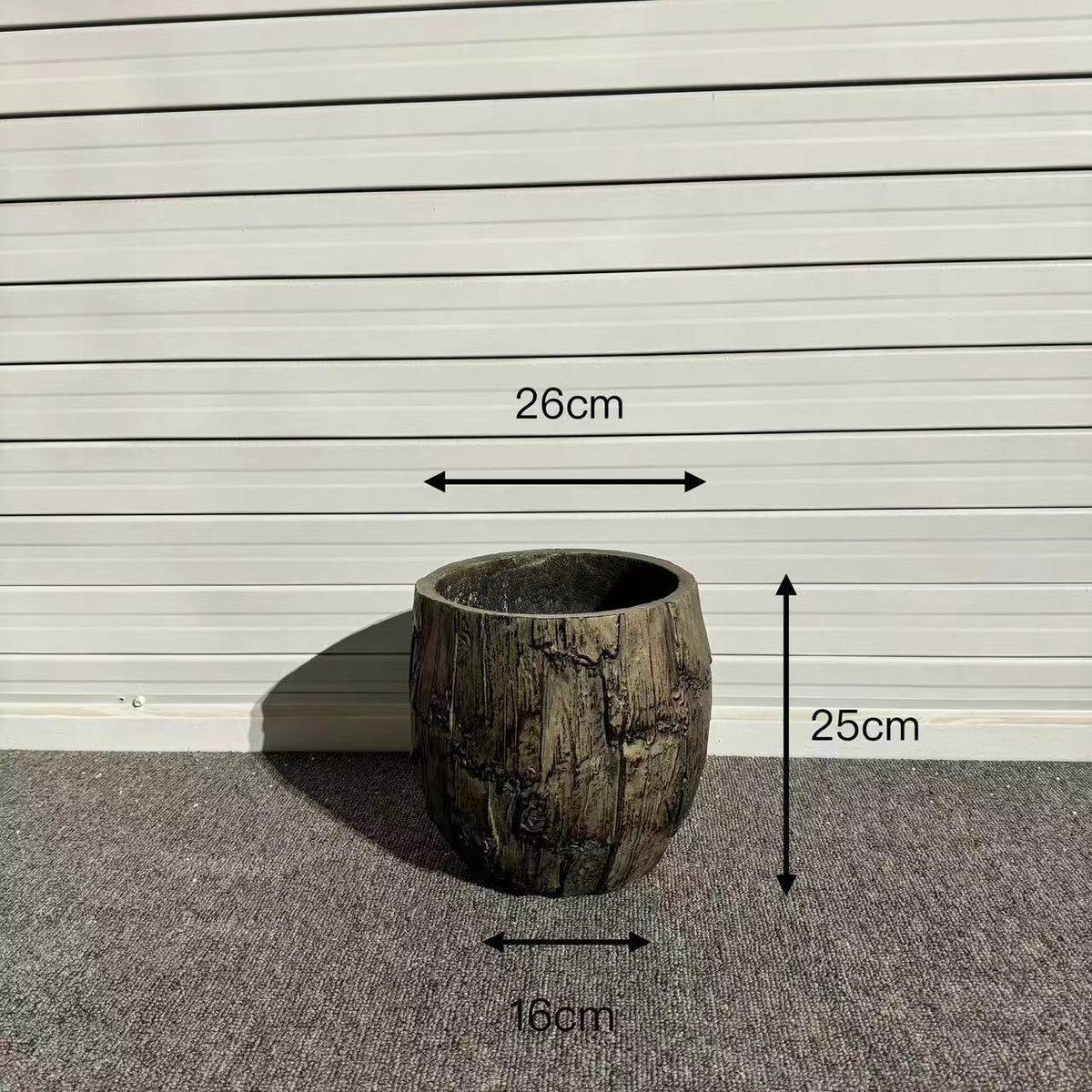 北欧大号木纹水泥复古花盆室内阳台园艺种花种树落地大口径绿植花