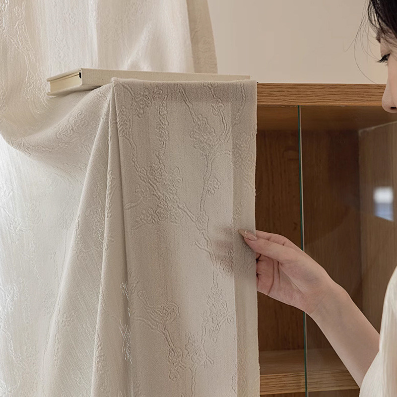 现代轻奢简约定制新款客厅窗帘窗纱飘窗隔断高级感柯桥2023卧室xy