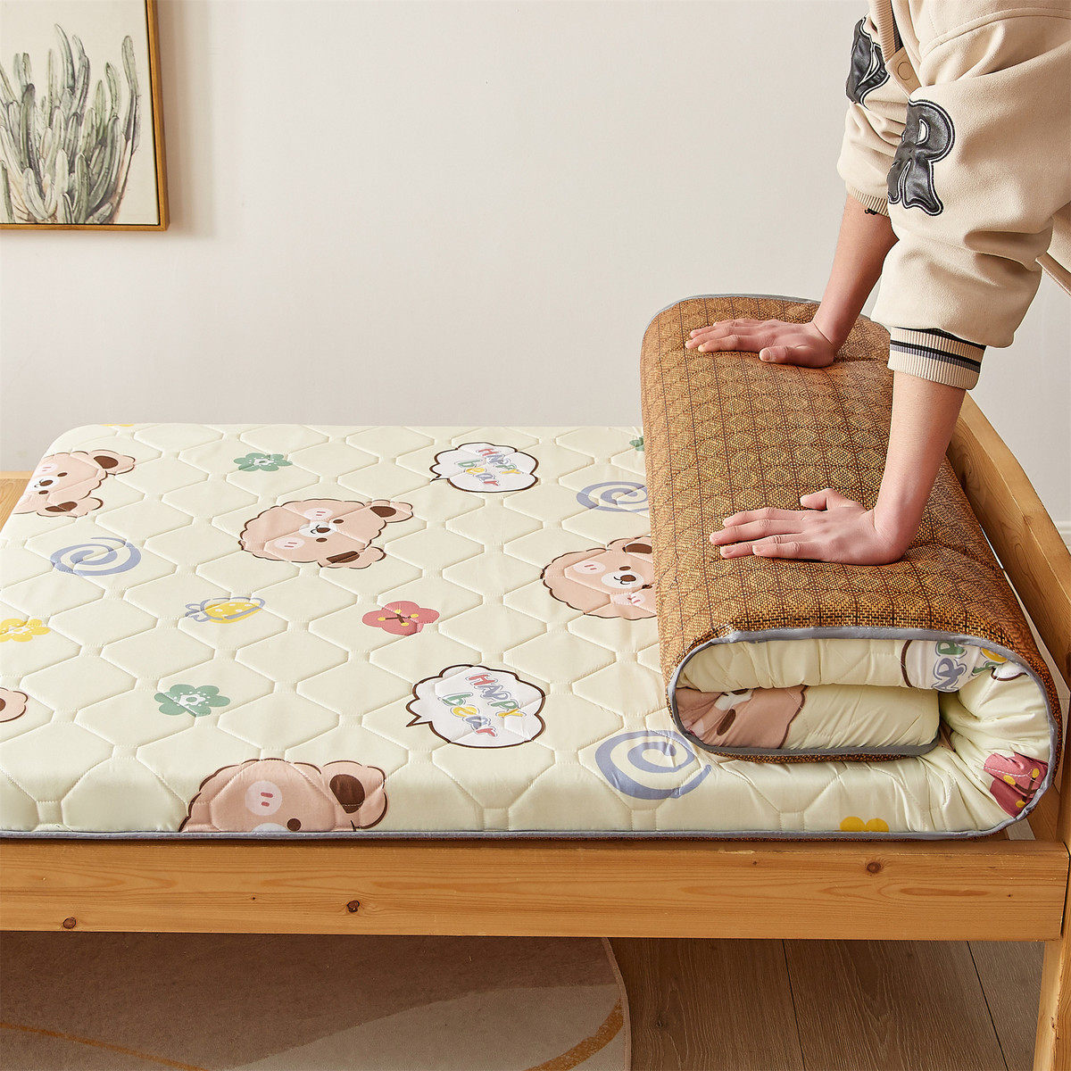 多功能双面床垫席垫子四季通用学生宿舍垫正反两用可折叠藤席垫,床上用品,床垫/床褥/床护垫/榻榻米床垫,淘宝优惠券,粉丝福利购,淘宝优惠卷