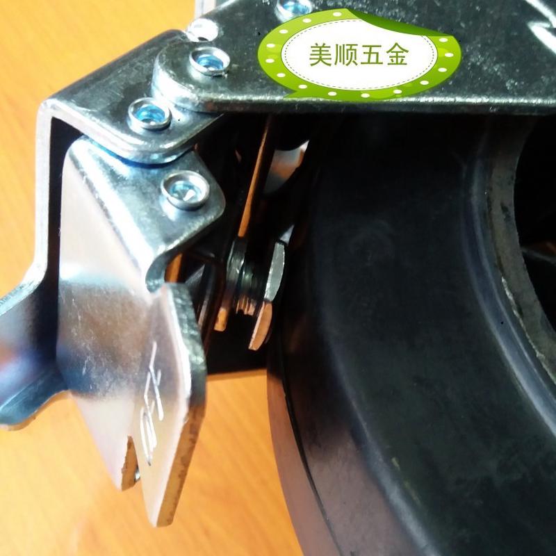 生产厂家直供4系列8寸重型橡胶导电轮耐磨防静电万向脚轮刹车带