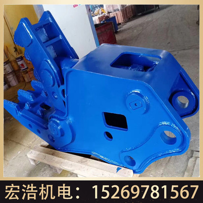 废旧钢材挖机鄂式拆楼钳卡特临工钩机属具粉碎钳20吨破碎分离钳