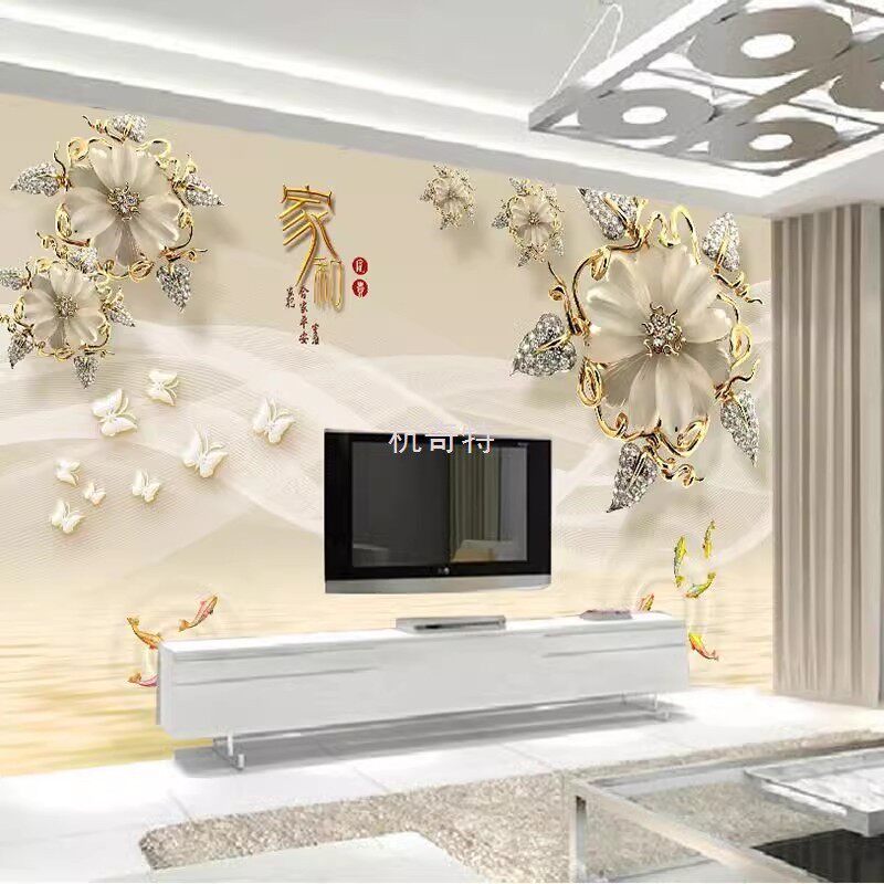 h絎5电视背景墙壁纸3d立体高档墙布8d客厅18d装饰影视大气墙纸5d