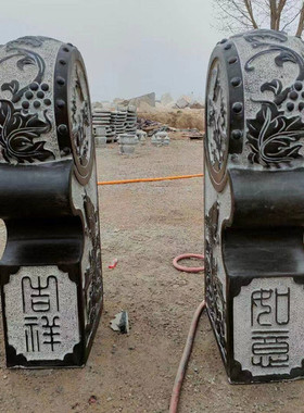 定制抱门石青石门墩石雕庭院家用石狮子麒麟貔貅小象石鼓鼓当摆件