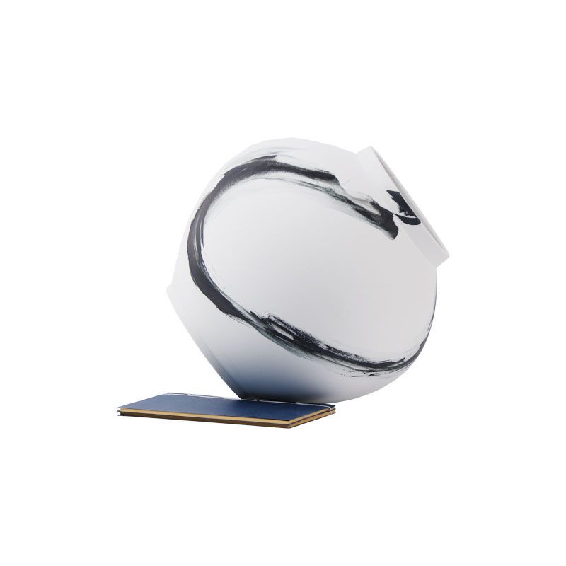 热销现代新中式手绘陶瓷黑白水墨花瓶摆件插花客厅茶几书房样板房