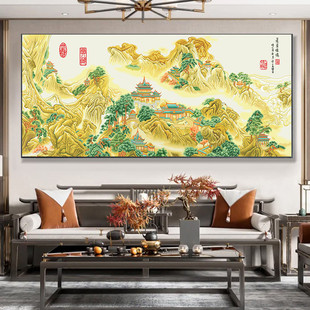 蓬莱仙境图十字绣2024新款线绣自己景名画大客厅卧室简单中国风绣