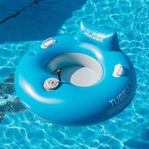 靠背充气电动泳圈泳池漂浮圈成人豪华躺椅360度螺旋桨电机游泳圈