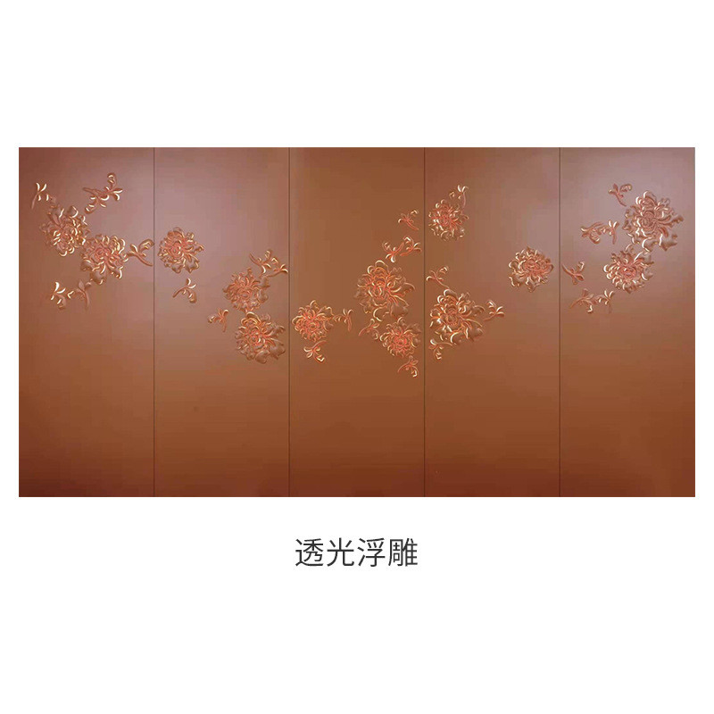 酒店床头立体皮雕玄关隔断刺绣壁纸软包背景墙花鸟工程硬包定制