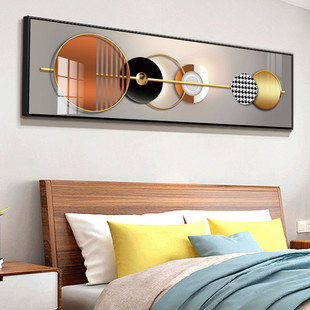 现代简约床头画酒店客房挂画公寓宾馆卧室装饰画民宿背景墙晶瓷画
