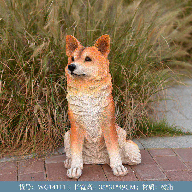 斑点狗柴犬大狼狗金毛犬石雕雕塑家居客厅装饰玻璃钢户外模型