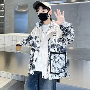 秋季 儿童百搭男童装 中大童男孩酷帅时尚 2024新款 衣服潮 外套春秋款