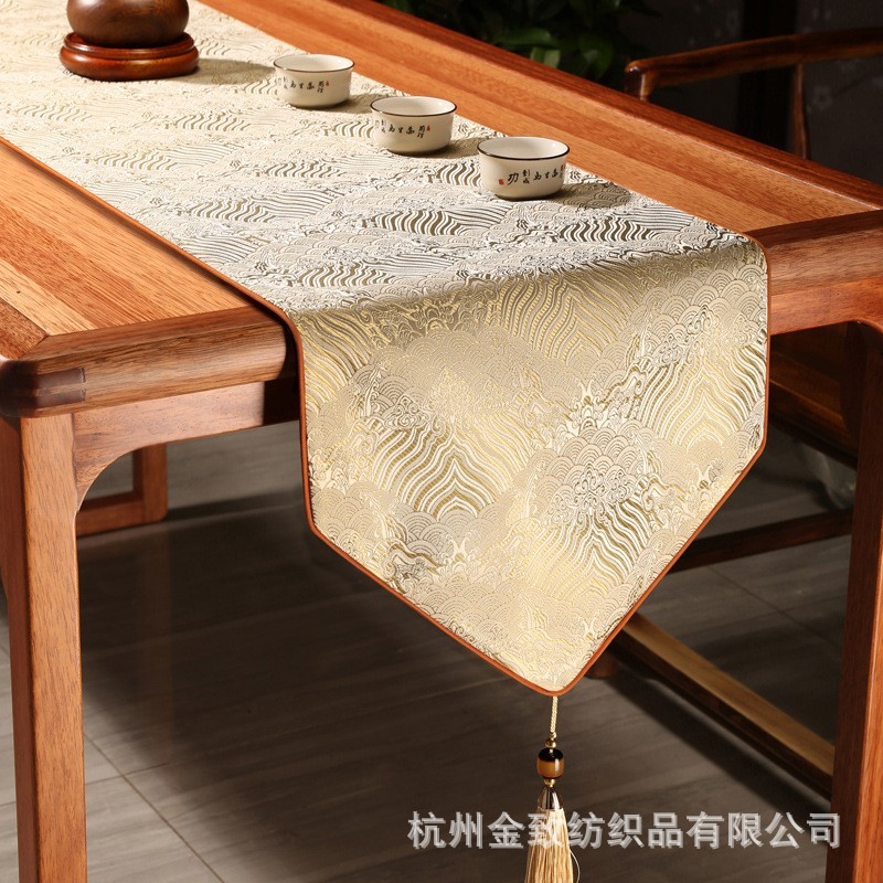 茶几布中式新中式轻奢高端桌旗装饰茶桌布餐桌电视柜垫布床旗