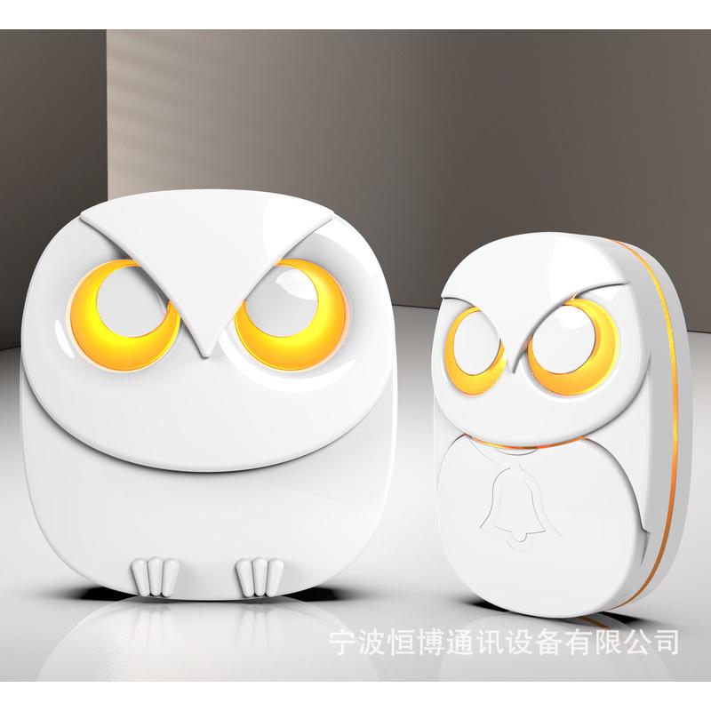 外贸猫头鹰家用远距离无线大音量音乐门铃老人呼叫器防水卡通