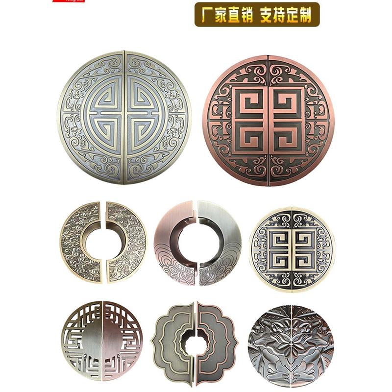 興磊新中式仿古銅鋁雕拉手門把手半圓中式大門拉手玻璃門拉手其他
