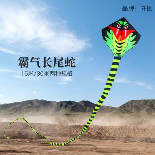 青蛇风筝儿童微风易飞大人专用大型高档成人长尾立体超大巨型特大