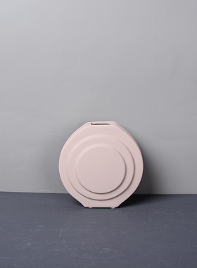 客厅彩绘艺术建筑风陶瓷花瓶摆件家居插花瓷器纯色玄关装饰工艺品