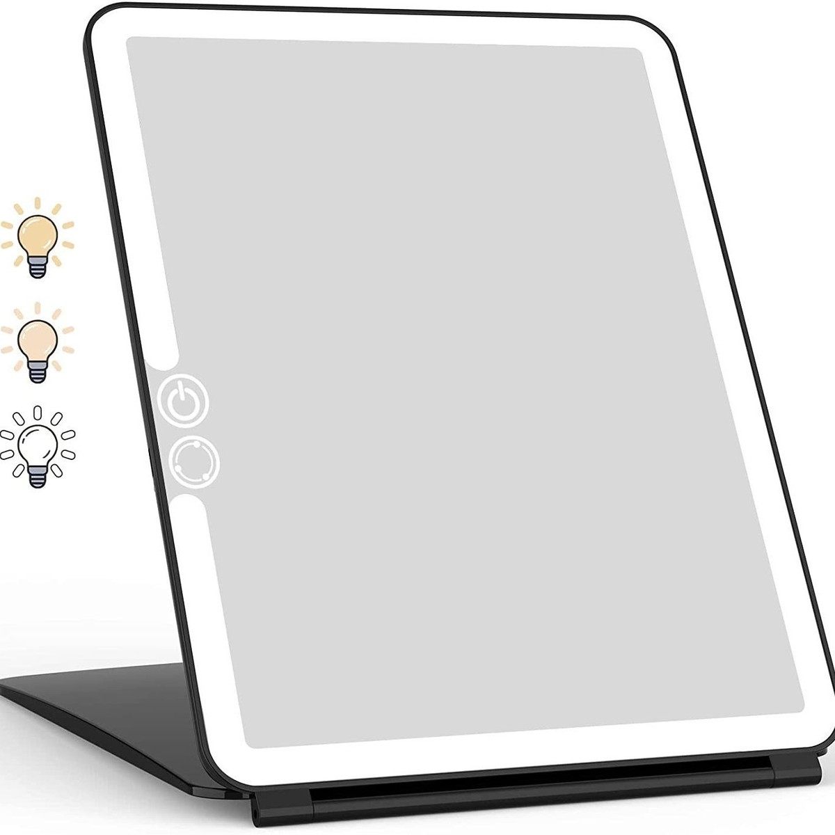 工厂大号翻盖化妆镜可充电化妆镜折叠发光led带灯随身镜子折叠镜