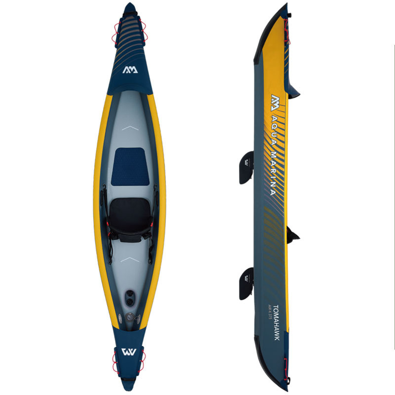 热销皮划艇乐划战斧单人23款tomahawk拉丝料aquamarina橡皮艇充气