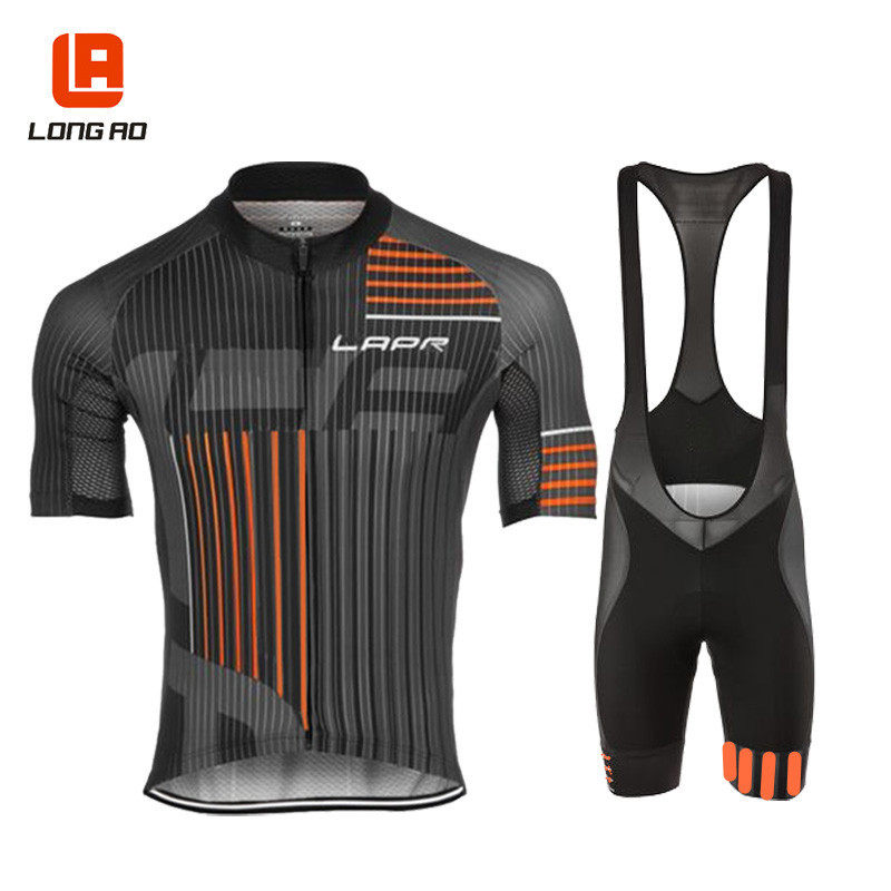 夏季速干吸湿自行车骑行短袖套装男户外骑行服短袖上衣背带短裤