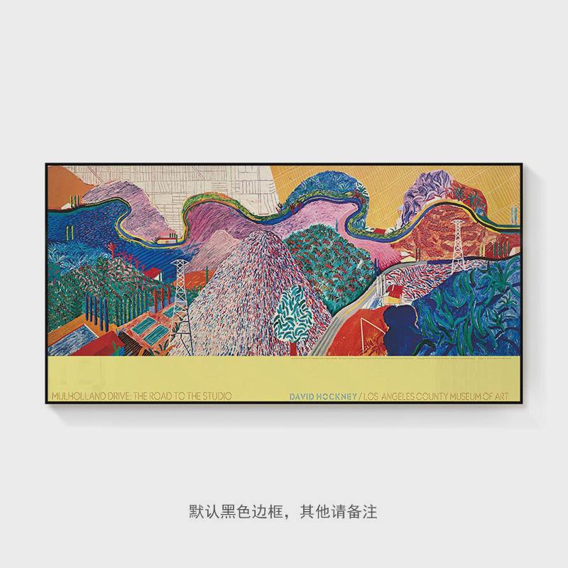 大卫霍克尼油画艺术现代客厅装饰画北欧民宿酒吧小众玄关卧室挂画图片