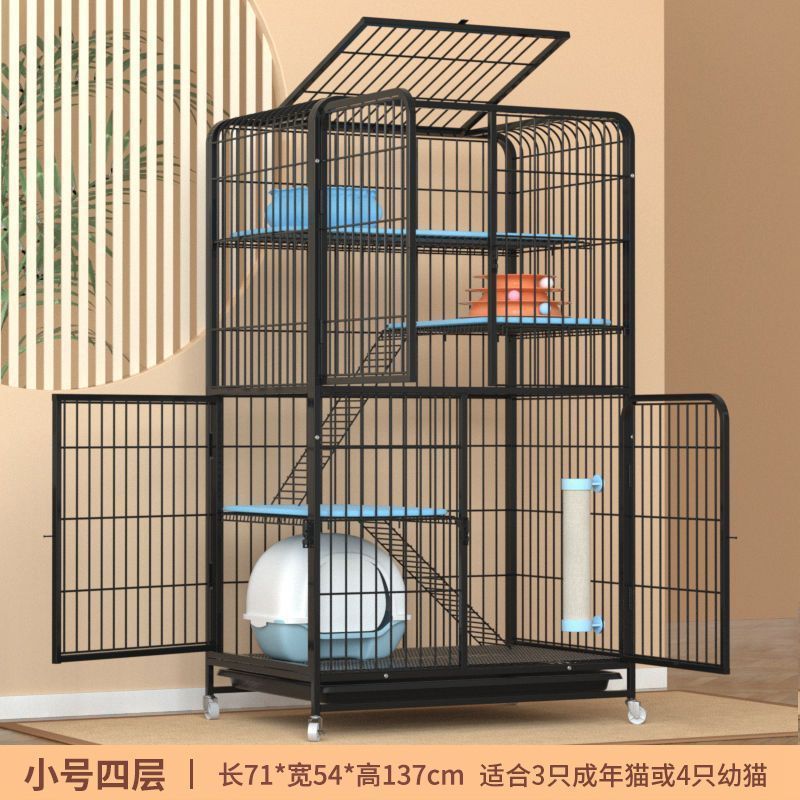 成年猫笼子舍超大号猫别墅家用猫咪笼猫三层小型幼猫笼带厕所批发