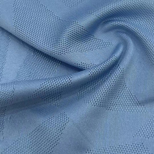 涤纶提花网眼布150g高弹针织网孔布千叶弹力鸟眼布运动网布料