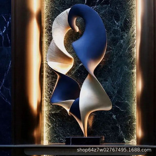不锈钢抽像不锈钢户外艺术长廊抽像雕塑摆件仿铜色雕塑雕塑