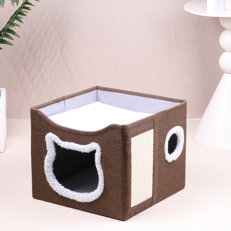 电商热销宠物猫窝设计冬季保暖折叠封闭式易清理双层四季通用