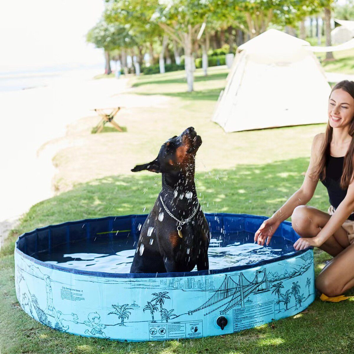 可折叠pvc狗狗洗澡盆宠物店宠物泡澡游泳池多用途便携式动物浴盆