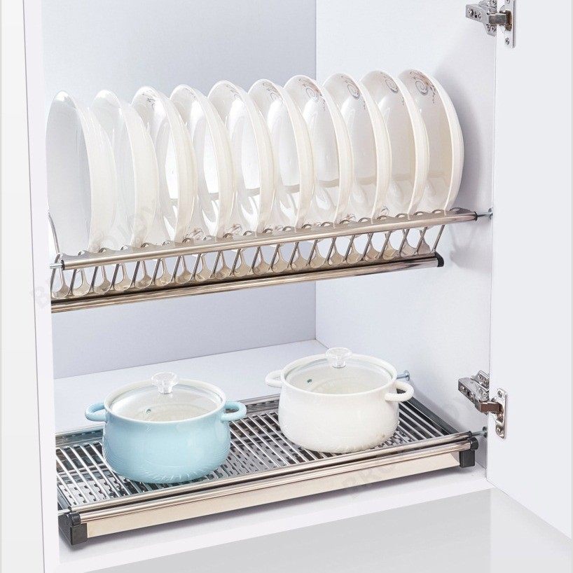 201/304不锈钢拉篮橱柜开碗小拉篮碗架门式篮架蔬果篮