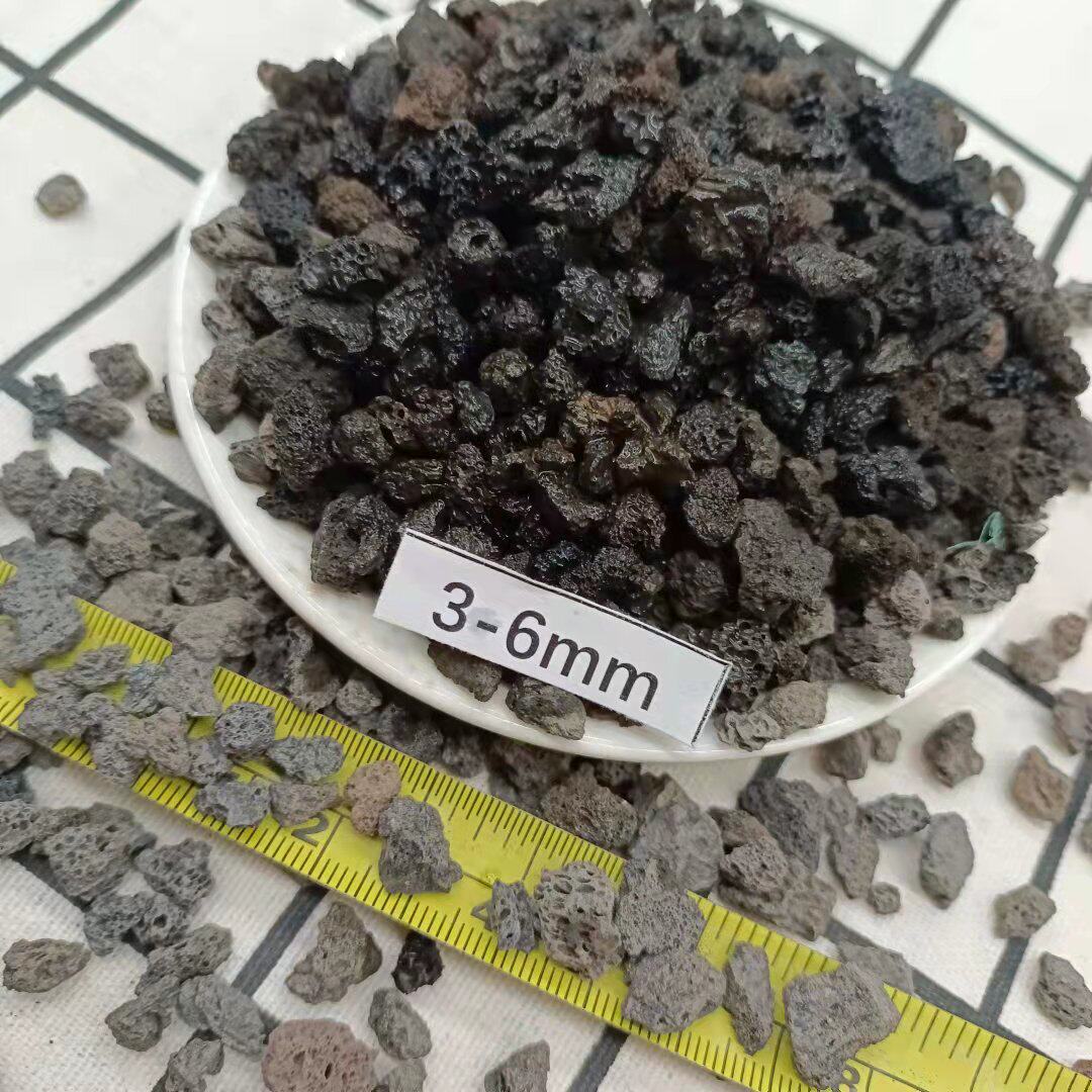 火山石颗粒天然火山石造景养鱼景观石专用矿山直供植物黑色红色滤