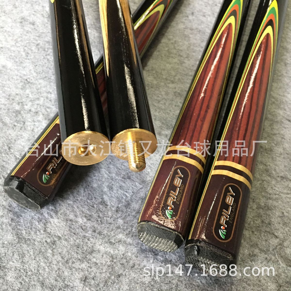厂家直销台球桌配水标专用中式黑八台球杆双节小头杆9mm10mm3/4台