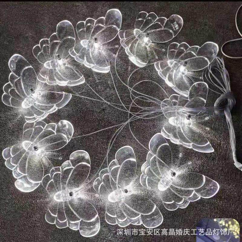厂家直供新款10头吊灯发光蝴蝶婚庆道具酒店舞台装饰灯橱窗亚克力