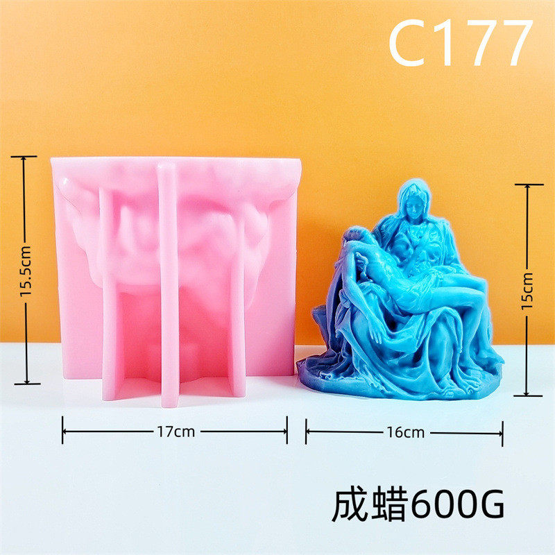 新款硅胶模具香薰蜡烛制作手工diy摆摊立体人像装饰室内桌面c177