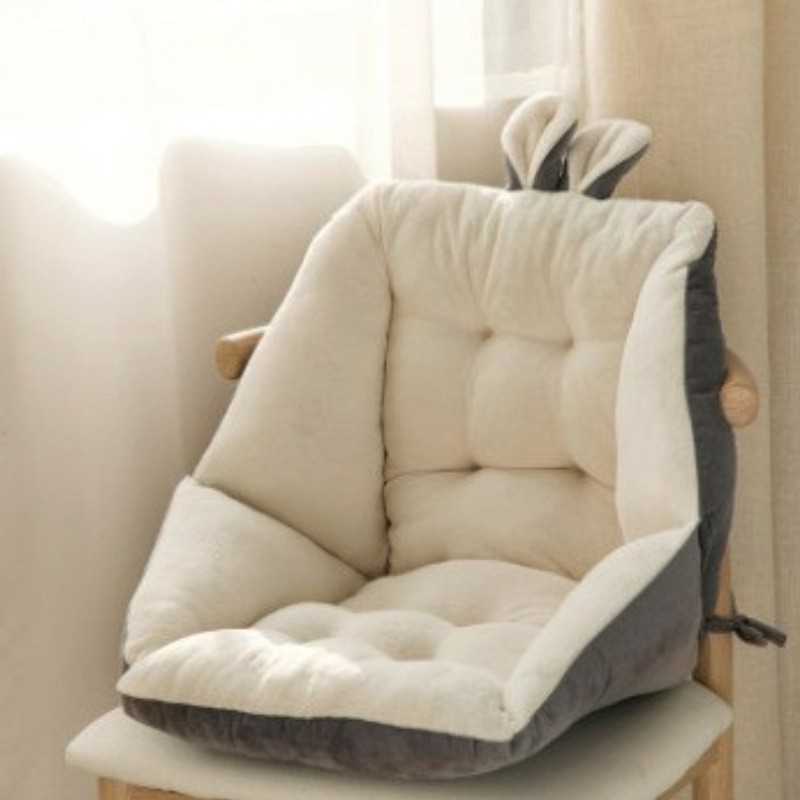 坐垫学生宿舍办公室靠背一体护腰防滑软加厚毛绒椅子靠垫屁垫批发